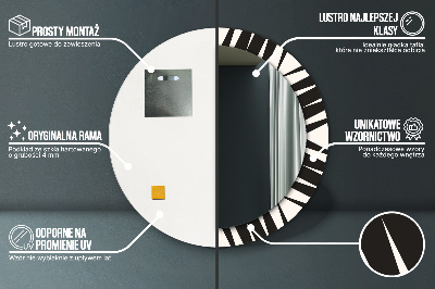 Kulaté zrcadlo tištěný rám Geometrie abstrakce