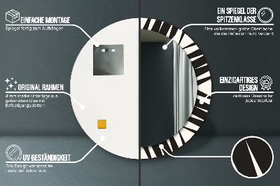 Kulaté zrcadlo tištěný rám Geometrie abstrakce