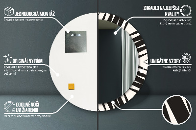 Kulaté zrcadlo tištěný rám Geometrie abstrakce