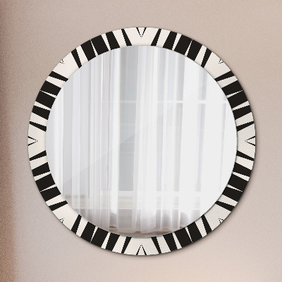 Kulaté zrcadlo tištěný rám Geometrie abstrakce