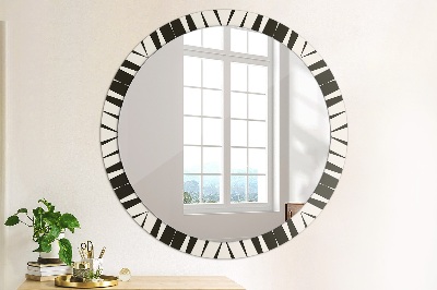 Kulaté zrcadlo tištěný rám Geometrie abstrakce