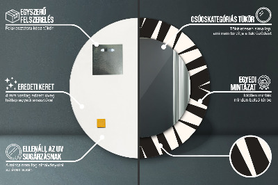 Kulaté zrcadlo tištěný rám Geometrie abstrakce