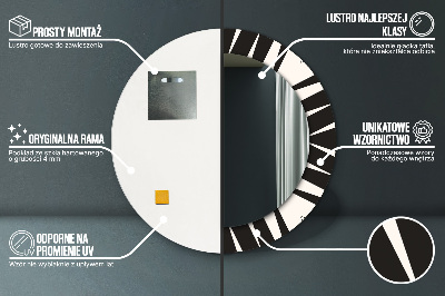 Kulaté zrcadlo tištěný rám Geometrie abstrakce