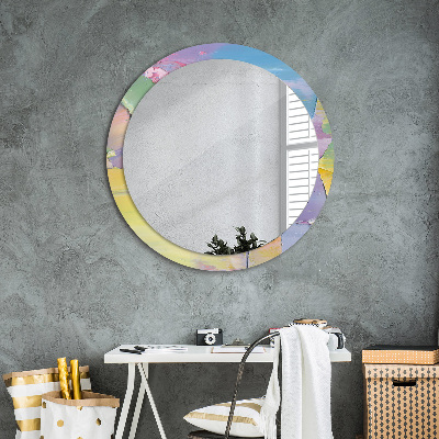 Kulaté dekorativní zrcadlo na zeď Textura oleje