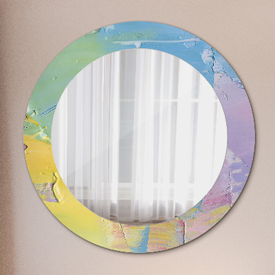Kulaté dekorativní zrcadlo na zeď Textura oleje