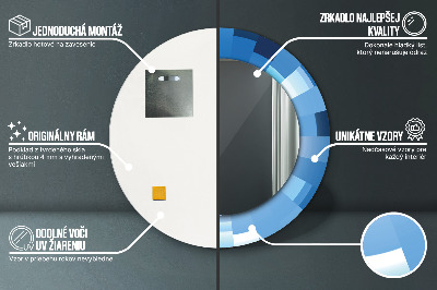 Kulaté dekorativní zrcadlo na zeď Modrý abstrakt