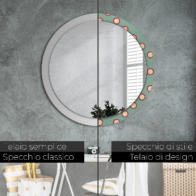 Kulaté dekorativní zrcadlo na zeď Tečky