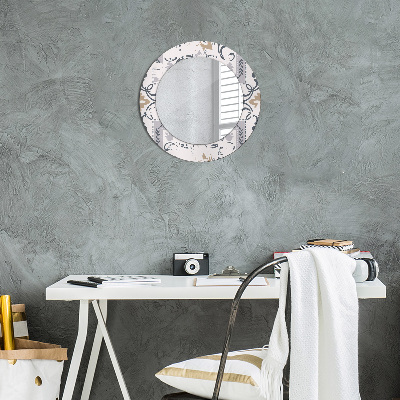 Kulaté dekorativní zrcadlo na zeď Retro dlaždice