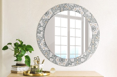 Kulaté dekorativní zrcadlo na zeď Geometrické ozdoby