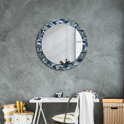 Kulaté zrcadlo tištěný rám Koláž