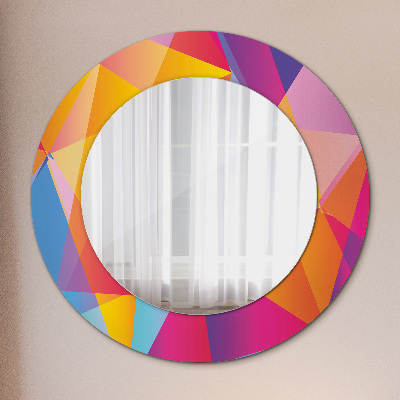 Kulaté zrcadlo tištěný rám Geometrické složení
