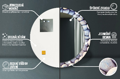 Kulaté dekorativní zrcadlo na zeď Kolo mořských kamenů