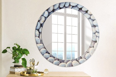 Kulaté dekorativní zrcadlo na zeď Kolo mořských kamenů
