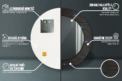 Kulaté dekorativní zrcadlo na zeď Futuristický abstrakt