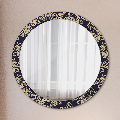 Kulaté zrcadlo tištěný rám Květinový vzor