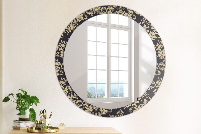 Kulaté zrcadlo tištěný rám Květinový vzor