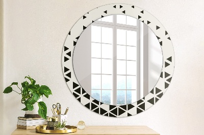 Kulaté zrcadlo tištěný rám Abstraktní geometrická