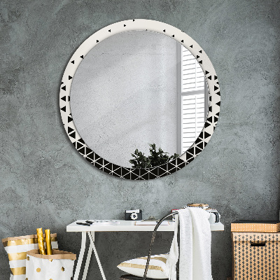Kulaté zrcadlo tištěný rám Abstraktní geometrická