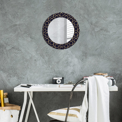 Kulaté dekorativní zrcadlo na zeď Abstraktní geometrická