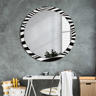 Kulaté dekorativní zrcadlo na zeď Abstraktní vlna