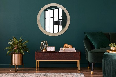 Kulaté dekorativní zrcadlo na zeď Světlé dřevo