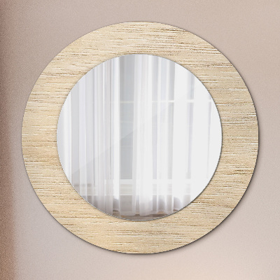 Kulaté dekorativní zrcadlo na zeď Světlé dřevo