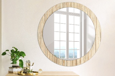 Kulaté dekorativní zrcadlo na zeď Bambusová sláma
