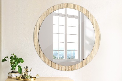 Kulaté dekorativní zrcadlo na zeď Bambusová sláma