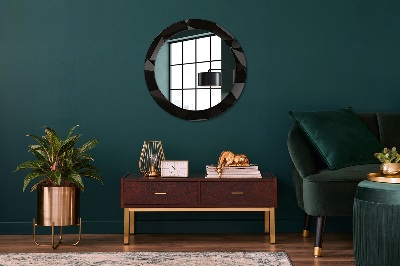 Kulaté dekorativní zrcadlo na zeď Abstraktní černá