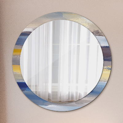 Kulaté zrcadlo tištěný rám Abstraktní obrázek