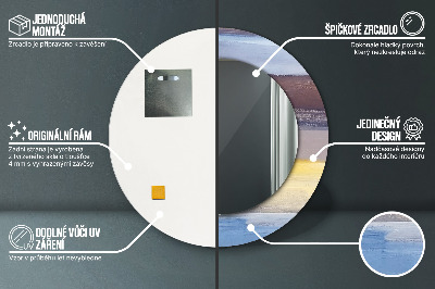Kulaté zrcadlo tištěný rám Abstraktní obrázek