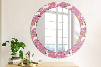 Kulaté dekorativní zrcadlo na zeď Magic unicorn
