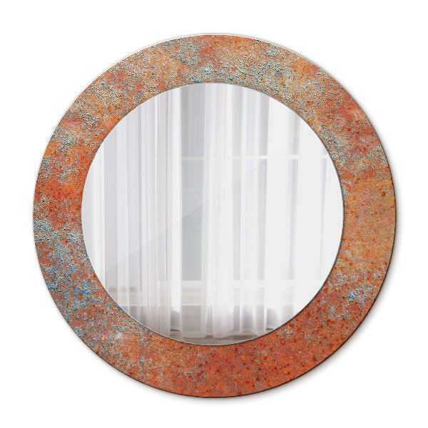 Kulaté dekorativní zrcadlo na zeď Rezavý kov