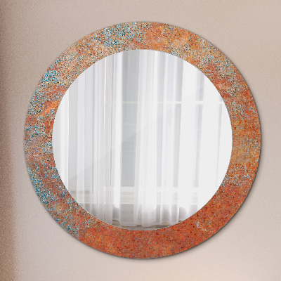 Kulaté dekorativní zrcadlo na zeď Rezavý kov