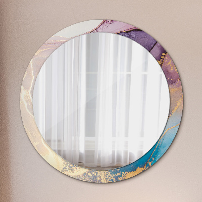 Kulaté dekorativní zrcadlo na zeď Mramorový kámen