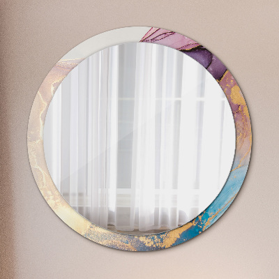 Kulaté dekorativní zrcadlo na zeď Mramorový kámen