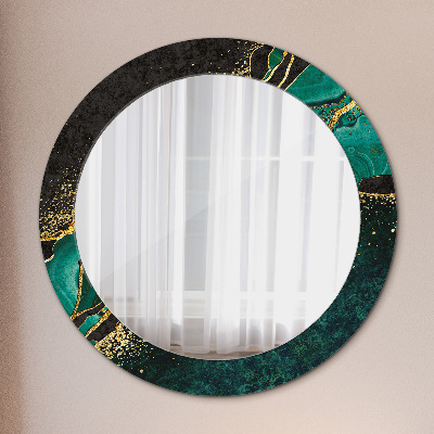 Kulaté dekorativní zrcadlo na zeď Mramorová zelená