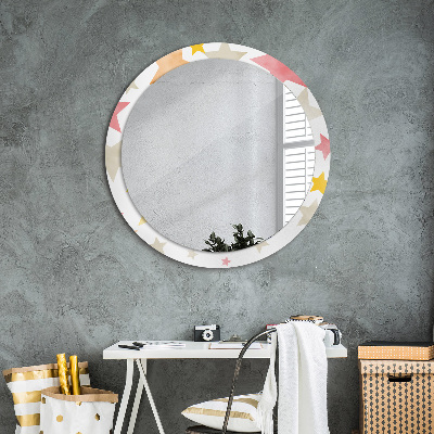 Kulaté dekorativní zrcadlo na zeď Pastelové hvězdy