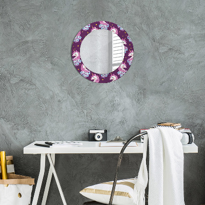 Kulaté dekorativní zrcadlo na zeď Unicorn hvězdy