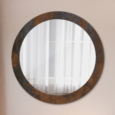Kulaté zrcadlo tištěný rám Kovový rustikální