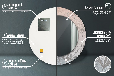 Kulaté dekorativní zrcadlo na zeď Tropické květiny