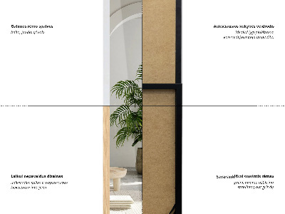 Stojací zrcadlo v bílém rámu 36x156 cm