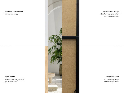 Stojací zrcadlo v černém rámu 36x156 cm