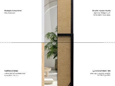 Stojací zrcadlo v rámu dubové barvy 36x156 cm