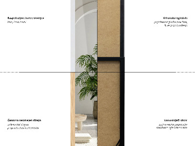 Stojací zrcadlo v rámu dubové barvy 36x156 cm