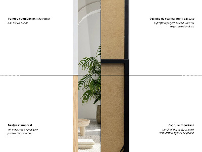 Stojací zrcadlo v rámu dubové barvy 36x156 cm