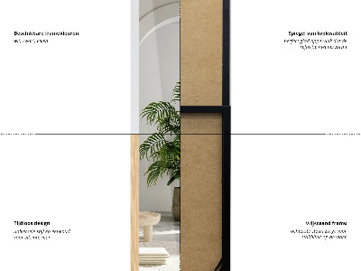 Stojací zrcadlo v rámu dubové barvy 36x156 cm