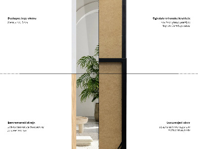 Stojací zrcadlo v rámu dubové barvy 36x156 cm