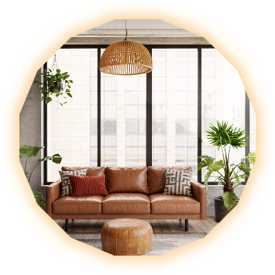 Zrcadlo mnohoúhelník s LED podsvícením