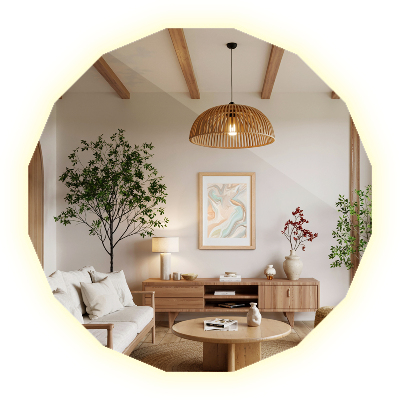 Zrcadlo mnohoúhelník s LED podsvícením